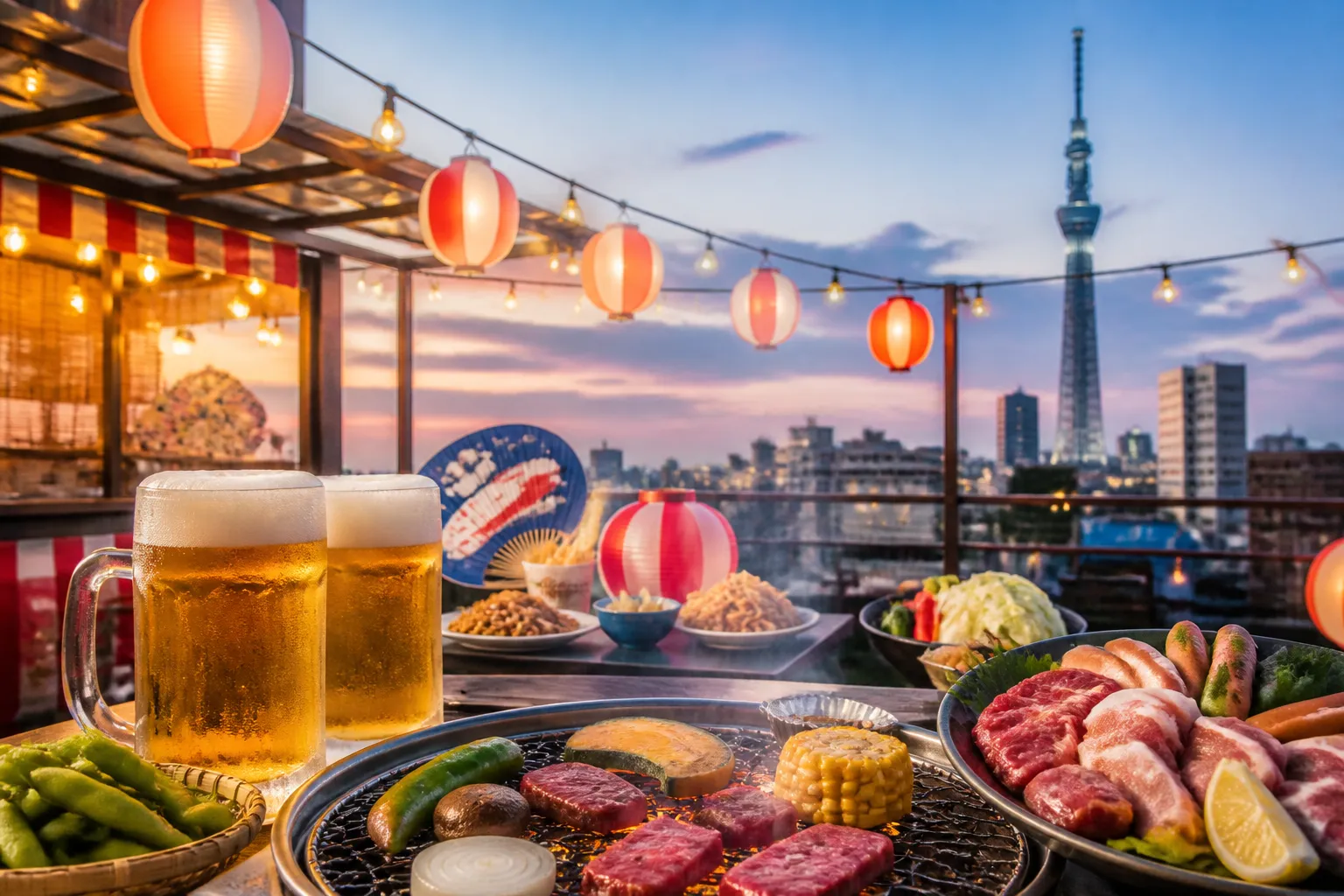 お祭りBBQ(バーベキュー) ビアガーデン 浅草エキミセ屋台村